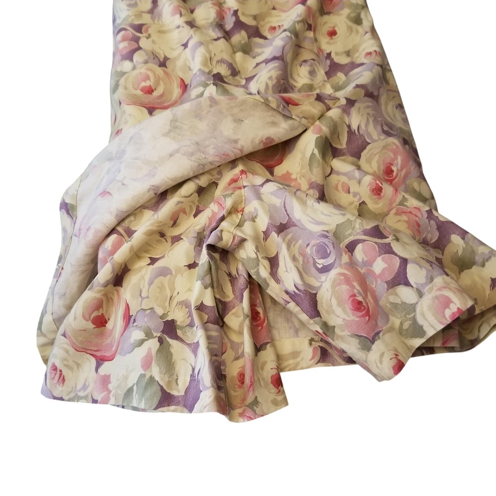 Liz Claiborne Lizgolf Vintage Floral Linen Blend Shift Skort Purple Pink Size 12 - Picture 4 of 12